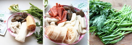 麻辣香锅<a href=/shicai/mimian/NianGao/index.html target=_blank><u>年糕</u></a>的做法步骤1-3